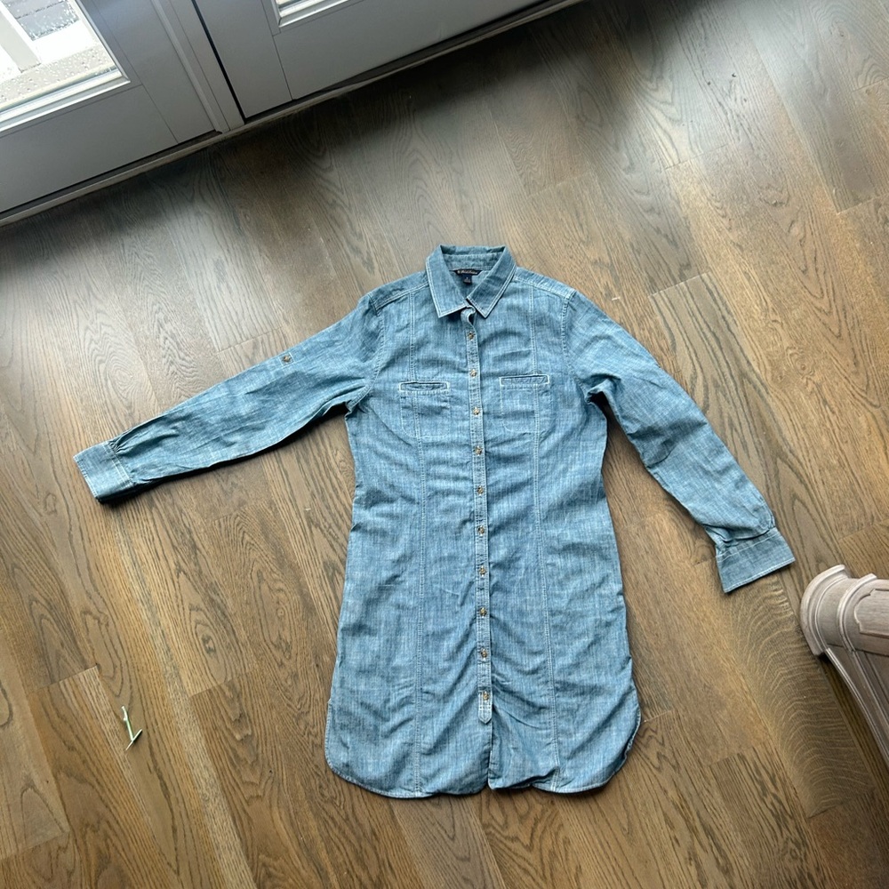 Brooks Brothers Denim Button-Up Shirt Dress
